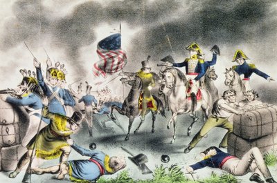 Die Schlacht von New Orleans, 8. Januar 1814, veröffentlicht von Nathaniel Currier von American School